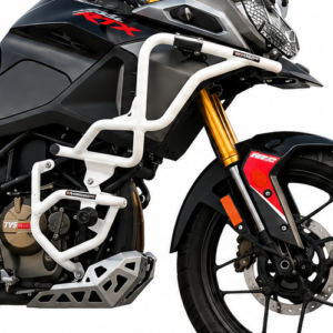 Catahawk Safety TVS Apache RTX 300 white crash guard heavy duty engine protector