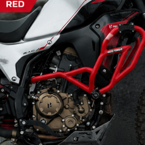 Catahawk Safety red heavy-duty crash guard V2 for Hero XPulse 210 adventure motorcycle