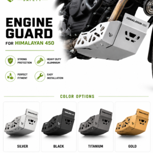 Catahawk Safety engine guard for Royal Enfield Himalayan 450 with heavy-duty aluminium protection plate.