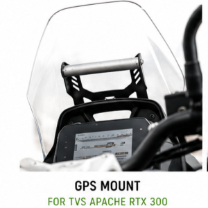 CATAHAWK GPS mount bar installed on TVS Apache RTX 300 motorcycle windshield cockpit