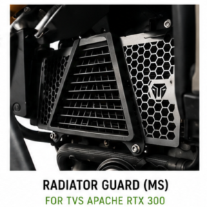 CATAHAWK radiator guard MS installed on TVS Apache RTX 300 motorcycle
