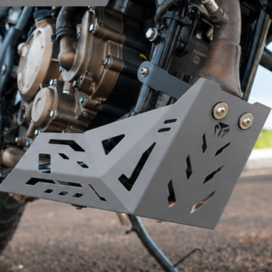 Catahawk Safety grey heavy-duty engine guard skid plate for adventure motorcycle with rugged off-road protection